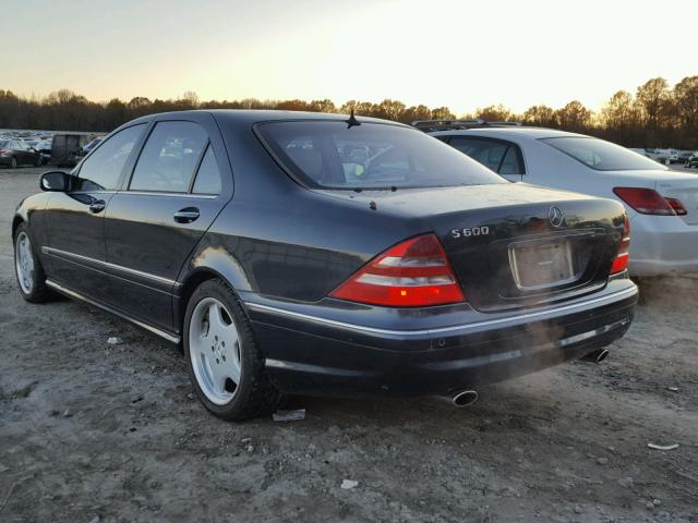 WDBNG78J02A285821 - 2002 MERCEDES-BENZ S 600 BLUE photo 3