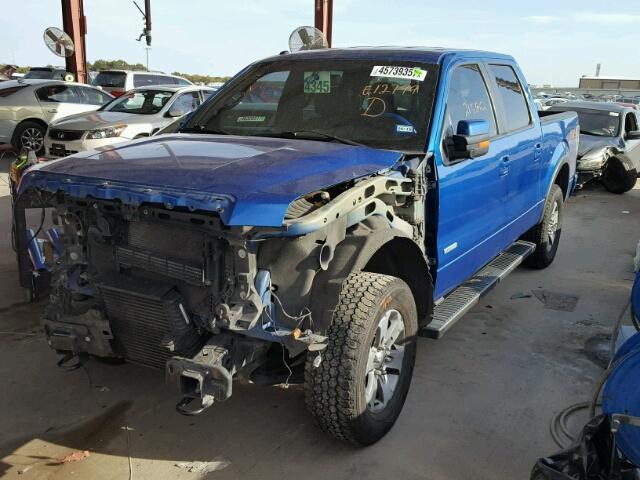 1FTFW1ET9EKE12799 - 2014 FORD F150 SUPER BLUE photo 2