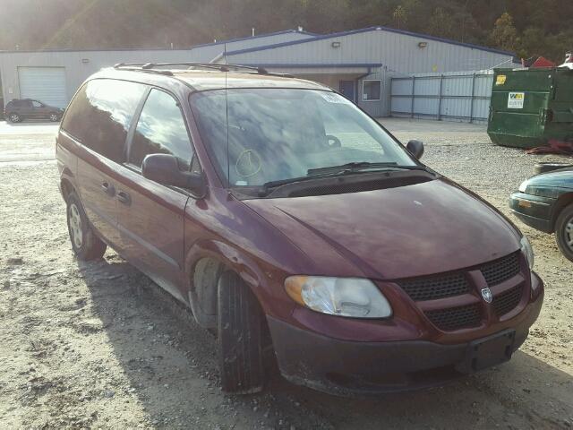 1B4GP25372B730209 - 2002 DODGE CARAVAN SE MAROON photo 1