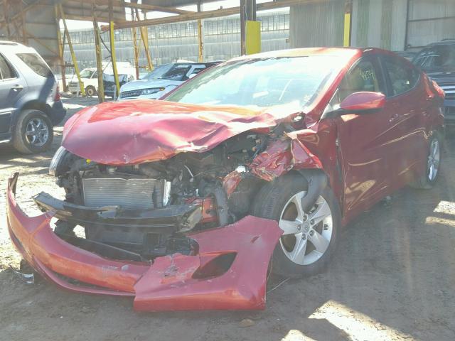 KMHDH4AE3BU154933 - 2011 HYUNDAI ELANTRA GL RED photo 2