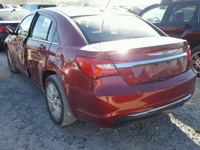 1C3CCBAB1EN212890 - 2014 CHRYSLER 200 LX RED photo 3