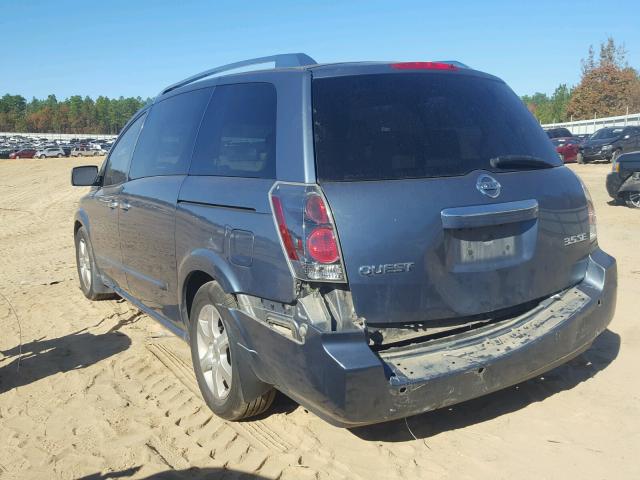 5N1BV28U79N106003 - 2009 NISSAN QUEST S BLUE photo 3