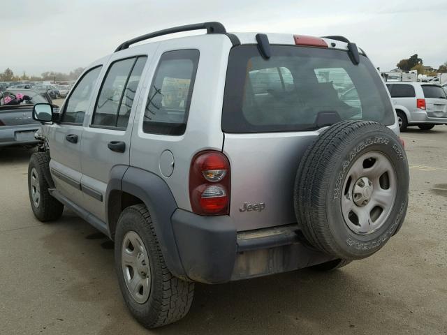 1J4GK48K86W233095 - 2006 JEEP LIBERTY SP SILVER photo 3