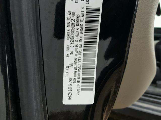 2C4RDGDG7CR165419 - 2012 DODGE GRAND CARA BLACK photo 10