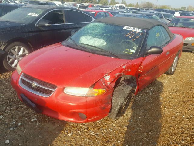 3C3EL45H3WT283934 - 1998 CHRYSLER SEBRING JX RED photo 2