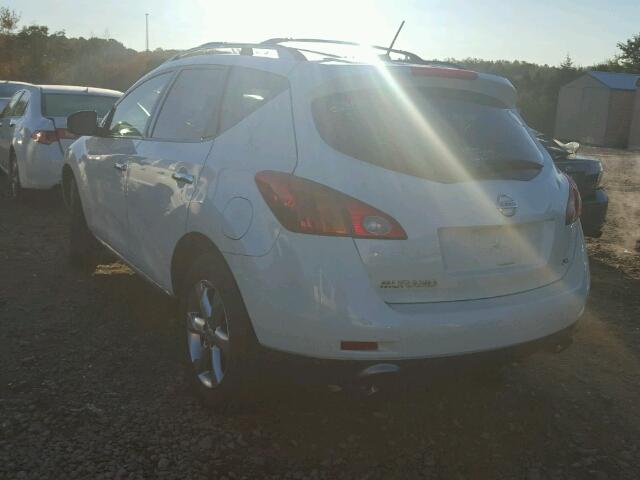 JN8AZ1MUXAW014505 - 2010 NISSAN MURANO S WHITE photo 3