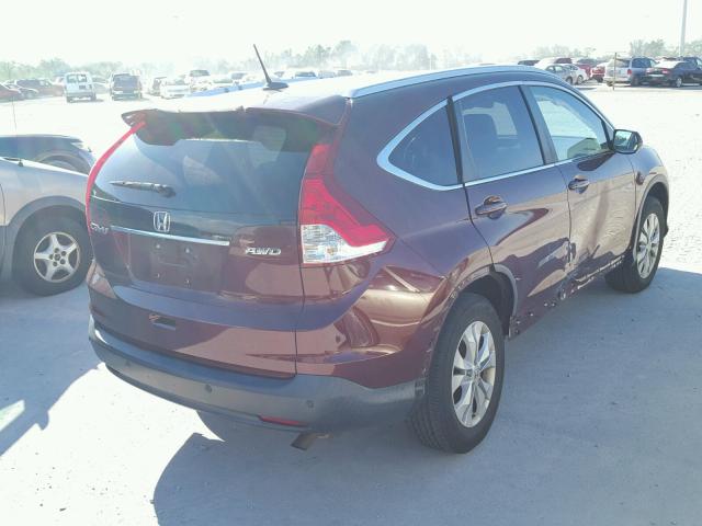 5J6RM4H79DL004213 - 2013 HONDA CR-V BURGUNDY photo 4