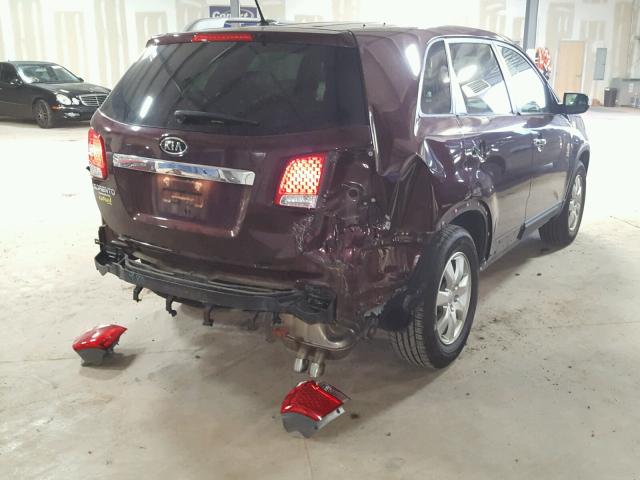 5XYKT4A63DG369400 - 2013 KIA SORENTO LX MAROON photo 4