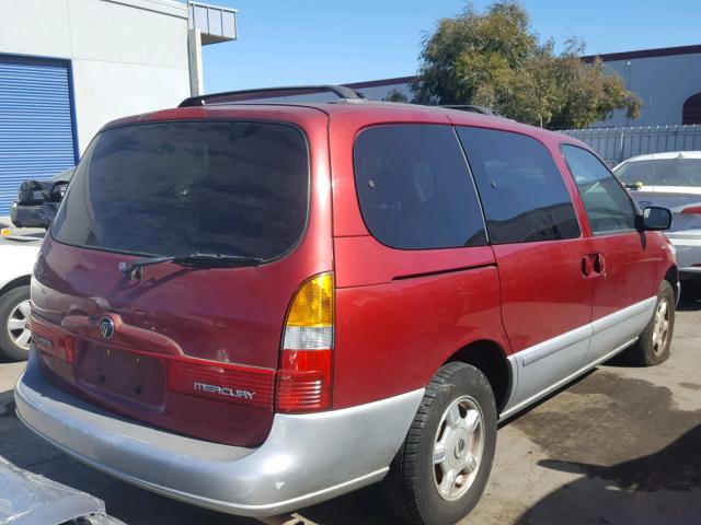 4M2XV11T8XDJ47730 - 1999 MERCURY VILLAGER RED photo 4