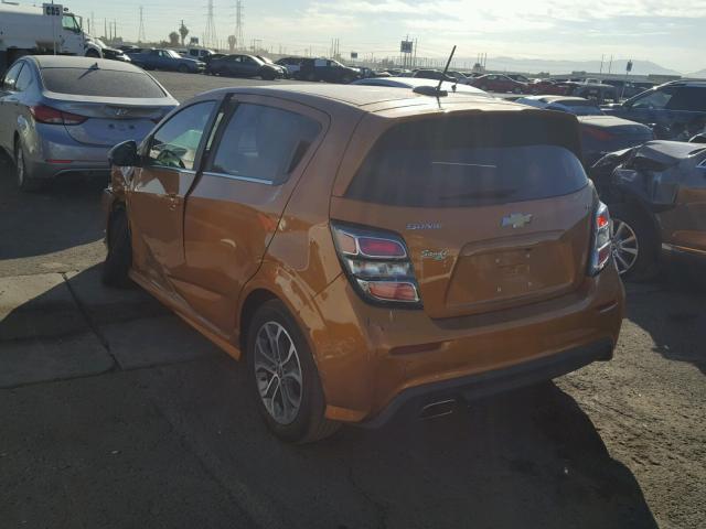 1G1JD6SH3H4157792 - 2017 CHEVROLET SONIC LT ORANGE photo 3