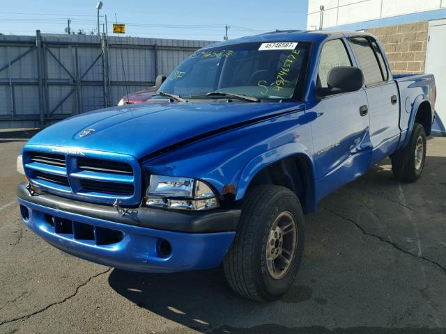 1B7GG2AN6YS766279 - 2000 DODGE DAKOTA QUA BLUE photo 2