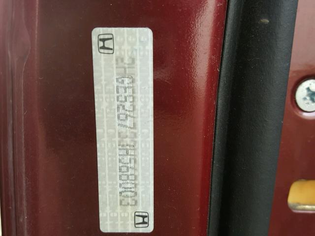 2HGES26733H568003 - 2003 HONDA CIVIC EX MAROON photo 10