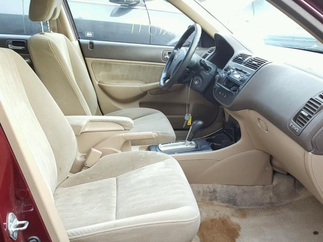 2HGES26733H568003 - 2003 HONDA CIVIC EX მუქწითელი ფოტო 5