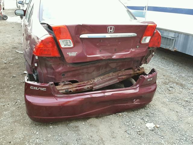 2HGES26733H568003 - 2003 HONDA CIVIC EX MAROON photo 9