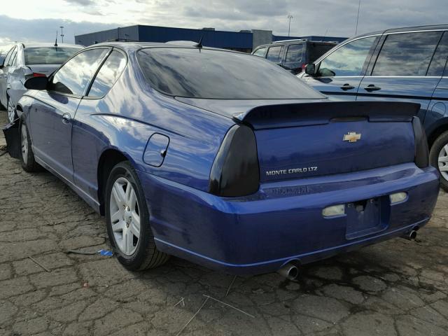 2G1WN161X69303750 - 2006 CHEVROLET MONTE CARL BLUE photo 3