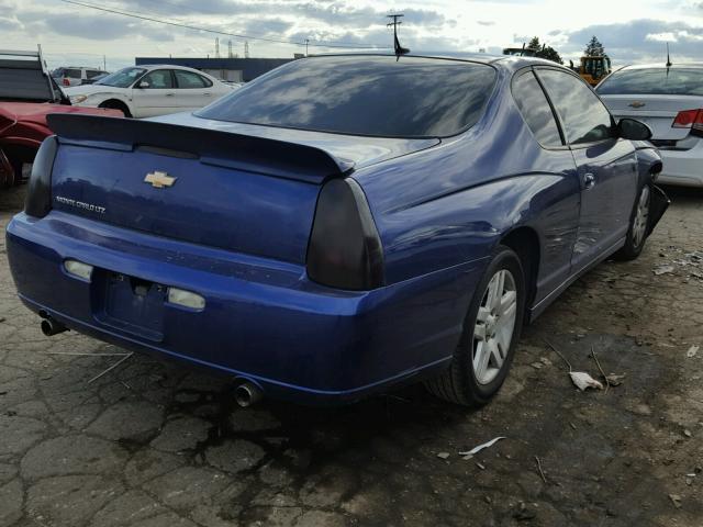 2G1WN161X69303750 - 2006 CHEVROLET MONTE CARL BLUE photo 4