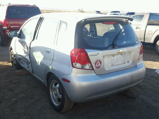 KL1TD66688B086648 - 2008 CHEVROLET AVEO BASE Srebrny zdjęcie 3