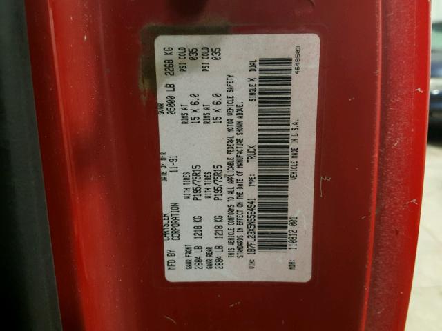 1B7FL23X5NS564941 - 1992 DODGE DAKOTA RED photo 10