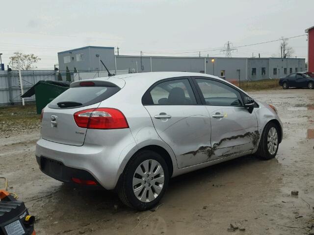 KNADN5A3XE6934029 - 2014 KIA RIO EX SILVER photo 4