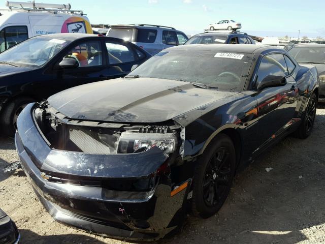 2G1FE1E31E9257338 - 2014 CHEVROLET CAMARO LS BLACK photo 2