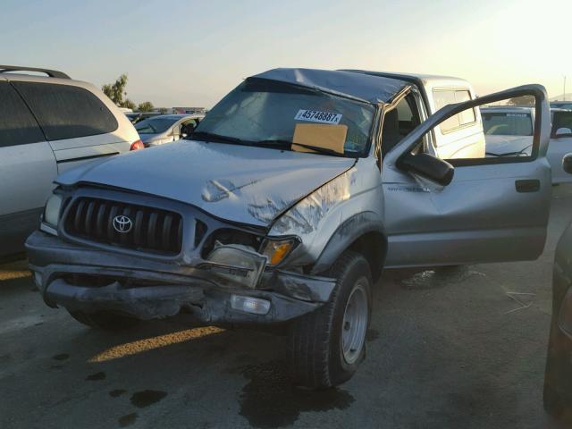 5TENM92N03Z147737 - 2003 TOYOTA TACOMA SILVER photo 2