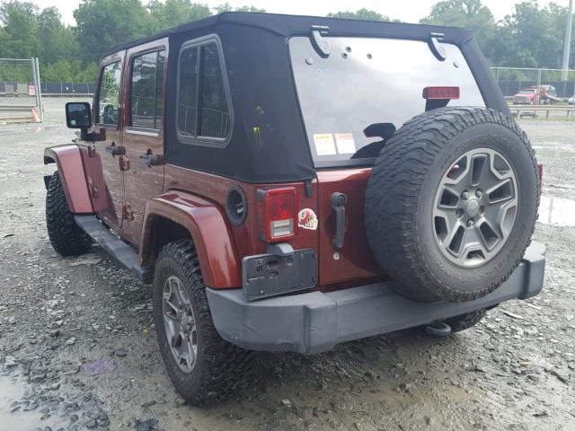 1J4GA59167L173643 - 2007 JEEP WRANGLER S BURGUNDY photo 3