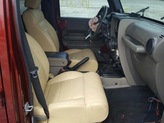 1J4GA59167L173643 - 2007 JEEP WRANGLER S BURGUNDY photo 5