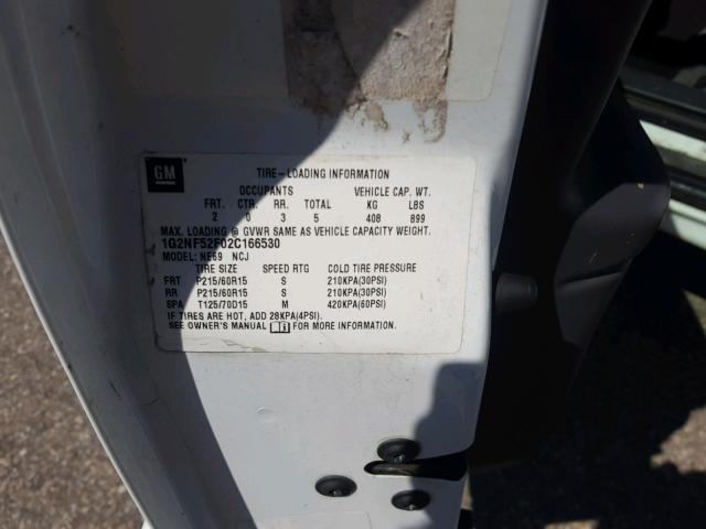 1G2NF52F02C166530 - 2002 PONTIAC GRAND AM S WHITE photo 10