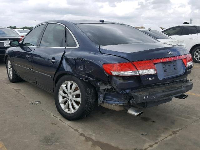 KMHFC46F37A211424 - 2007 HYUNDAI AZERA SE BLUE photo 3