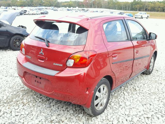 ML32A4HJ9EH019801 - 2014 MITSUBISHI MIRAGE ES RED photo 4