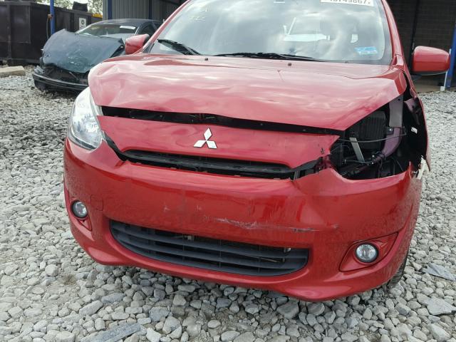 ML32A4HJ9EH019801 - 2014 MITSUBISHI MIRAGE ES RED photo 9