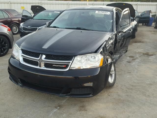 1C3CDZAB9DN665353 - 2013 DODGE AVENGER SE BLACK photo 2