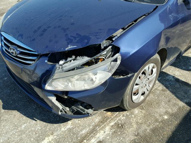 KMHDU4AD6AU039115 - 2010 HYUNDAI ELANTRA BL BLUE photo 9