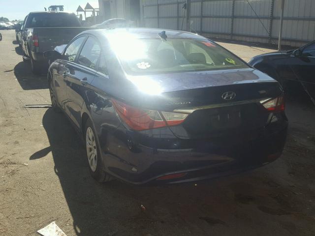 5NPEB4AC2CH310125 - 2012 HYUNDAI SONATA GLS BLUE photo 3