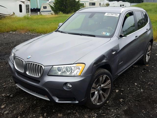 5UXWX7C55DL981743 - 2013 BMW X3 XDRIVE3 GRAY photo 2