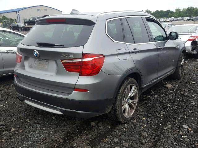 5UXWX7C55DL981743 - 2013 BMW X3 XDRIVE3 GRAY photo 4