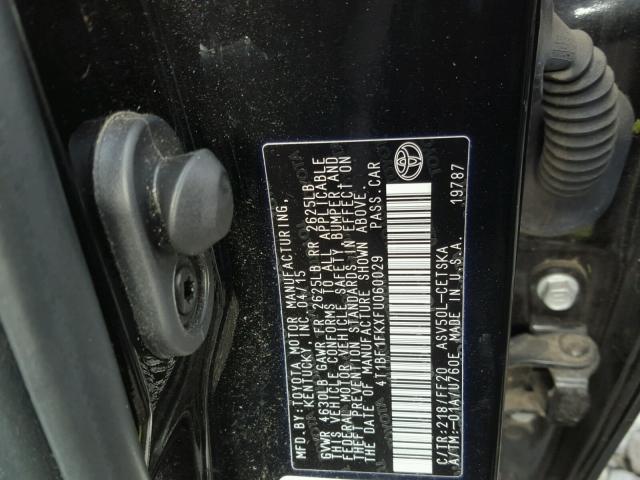 4T1BF1FKXFU060029 - 2015 TOYOTA CAMRY LE BLACK photo 10