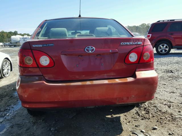 1NXBR32E36Z759392 - 2006 TOYOTA COROLLA RED photo 9