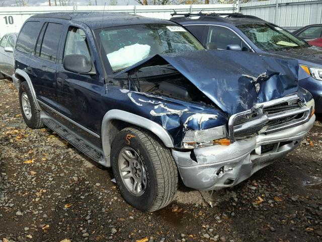 1B4HR58N82F188219 - 2002 DODGE DURANGO SL BLUE photo 1