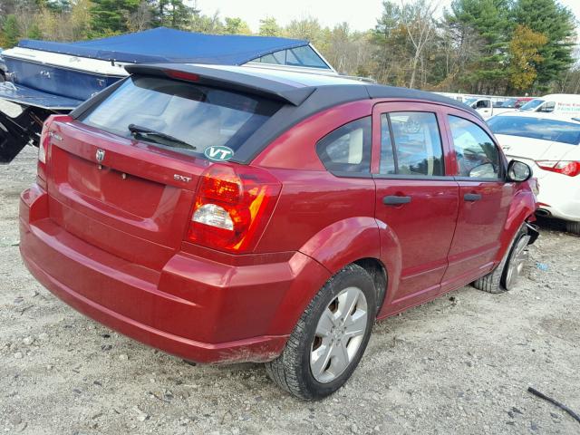 1B3HB48B57D540796 - 2007 DODGE CALIBER SX RED photo 4