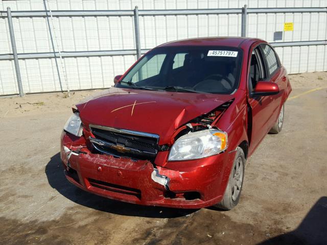 KL1TD5DE6AB107247 - 2010 CHEVROLET AVEO LS RED photo 2