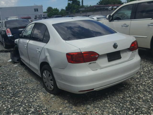 3VW2K7AJ3EM412028 - 2014 VOLKSWAGEN JETTA BASE თეთრი ფოტო 3