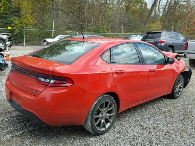 1C3CDFBB7FD224374 - 2015 DODGE DART SXT ORANGE photo 4