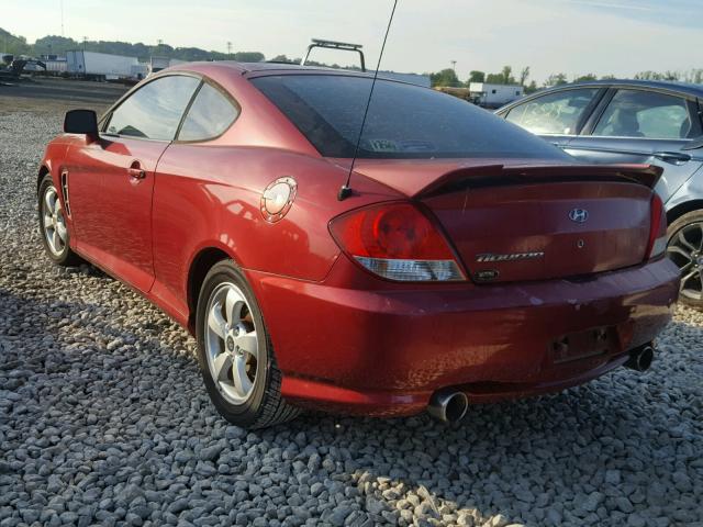 KMHHM65D85U166431 - 2005 HYUNDAI TIBURON RED photo 3