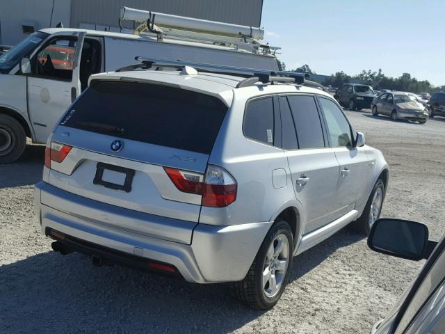 WBXPC93437WF00174 - 2007 BMW X3 3.0SI SILVER photo 4