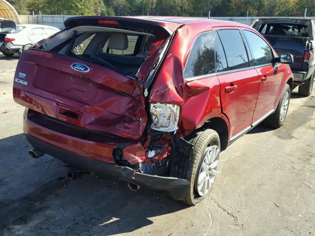 2FMDK3JC9EBA98520 - 2014 FORD EDGE SEL RED photo 4