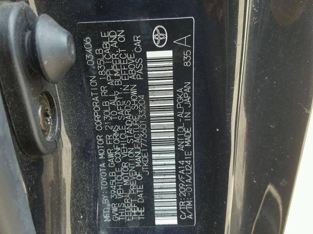JTKDE177360133204 - 2006 TOYOTA SCION TC 黑色 照片 10