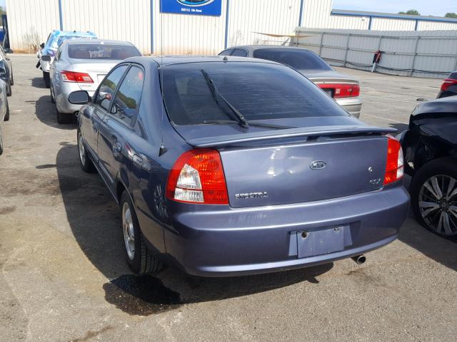 KNAFB161125091132 - 2002 KIA SPECTRA GS BLUE photo 3