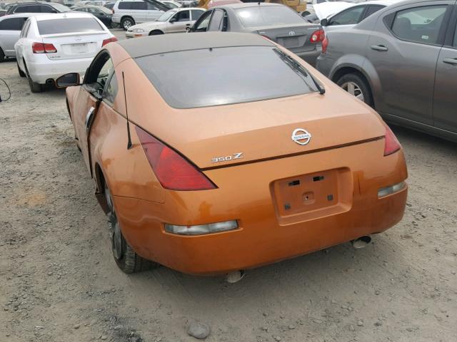 JN1AZ34D33T103279 - 2003 NISSAN 350Z COUPE ORANGE photo 3