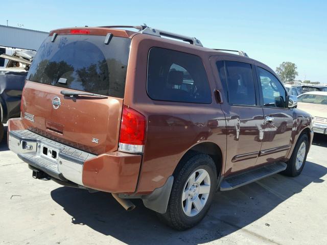 5N1AA08A34N707435 - 2004 NISSAN ARMADA SE BROWN photo 4